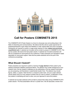 Call for Posters COMSNETS 2015