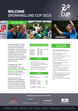 WELCOME DRONNINGLUND CUP 2015