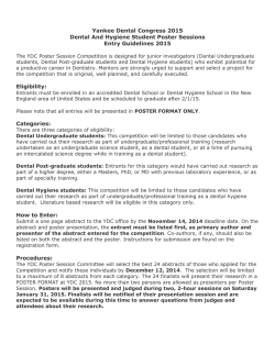 Yankee Dental Congress 2015 Dental And Hygiene Student Poster