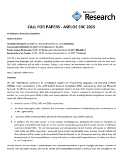 ASPLOS - ACM Student Research Competition (SRC