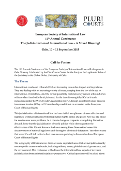 Call for Posters - European Society of International Law