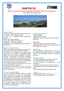 Flyer - Society for Imprecise Probability: Theories and Applications