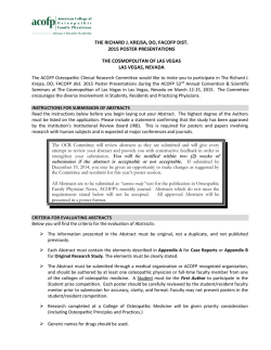 THE RICHARD J. KREJSA, DO, FACOFP DIST. 2015 POSTER