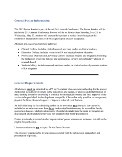 Poster Session Guidelines