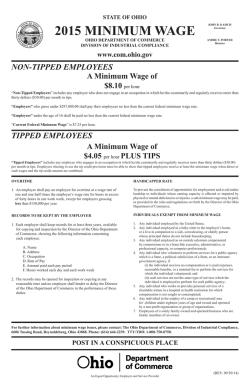 2015 Minimum Wage Poster - Ohio Department of Commerce