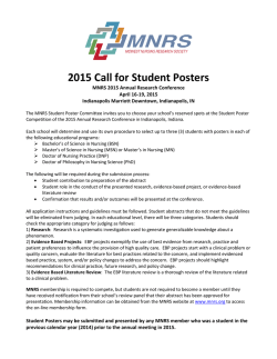 2015 Call for Student Posters