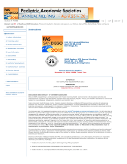 Instructions PAS 2015 Annual Meeting April 25