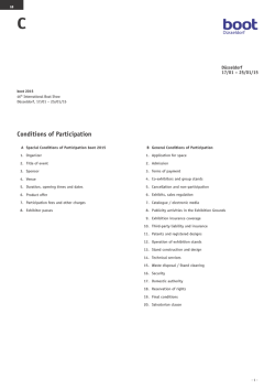 Conditions of Participation boot 2015