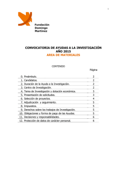 Convocatoria FDM 2015 Area de Materiales convocatoria