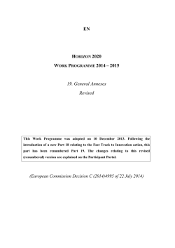 EN WORK PROGRAMME 2014 &ndash; 2015 19. General Annexes Revised