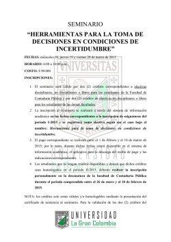 seminario &ldquo;herramientas para la toma de decisiones en condiciones