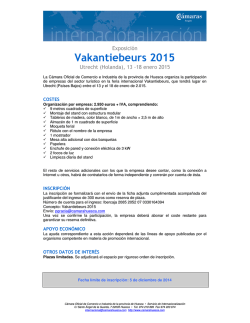 Vakantiebeurs 2015 - C&aacute;mara de Comercio e Industria de Huesca
