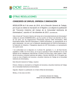 OTRAS RESOLUCIONES - Diario Oficial de Extremadura