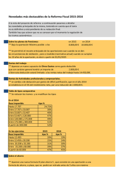 Novedades m&aacute;s destacables de la Reforma Fiscal 2015-2016