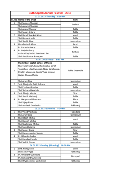 35th Saptak Annual Festival - 2015