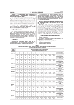 ANEXO 1 TABLA DE VENCIMIENTOS PARA LAS OBLIGACIONES