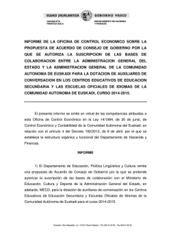 informe de la oficina de control economico sobre la propuesta de