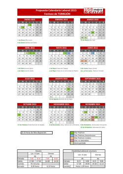 Propuesta Calendario Laboral 2015 Festivos de TORREJ&Oacute;N