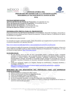 Convocatoria PEI 2015