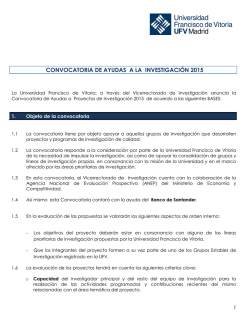Bases convocatoria 2015 - Universidad Francisco de Vitoria