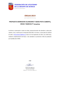 CIRCULAR 102-14 Propuesta-borrador calendario y sedes Pista
