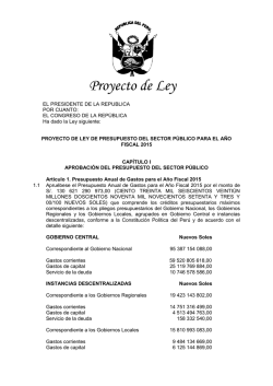 Proyecto de Ley - Ministerio de Econom&iacute;a y Finanzas