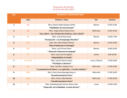 Propuesta de Horarios Ciclo Escolar 2014