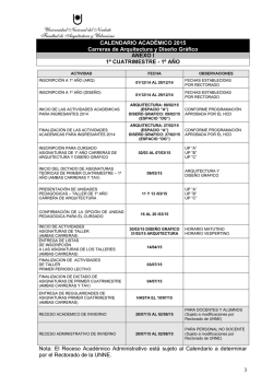 3 CALENDARIO ACAD&Eacute;MICO 2015 Carreras de Arquitectura y