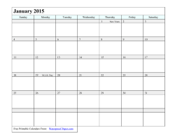 Free 2015 Printable Calendar