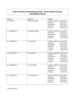 Calendario lezioni - Liceo Scientifico G. Marinelli
