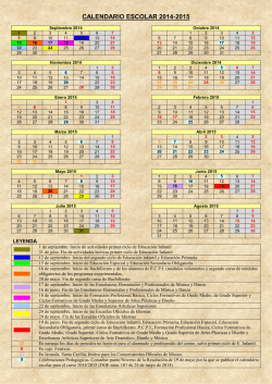 CALENDARIO ESCOLAR 2014-2015