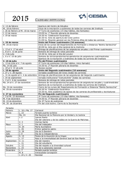 2015 CALENDARIO INSTITUCIONAL