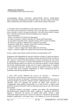 Calendario scolastico 2014-2015