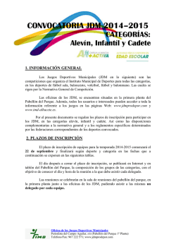 CONVOCATORIA JDM 2014&ndash;2015