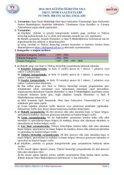 2014-2015 futbol branş a&ccedil;ıklamaları