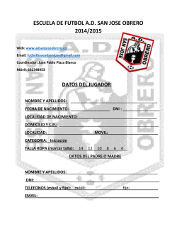 ESCUELA DE FUTBOL A.D. SAN JOSE OBRERO 2014/2015
