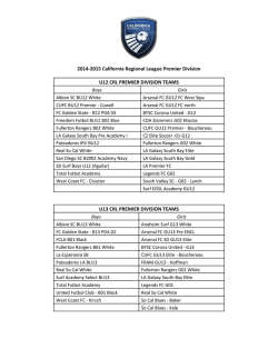 2014-2015 California Regional League Premier Division U12 CRL