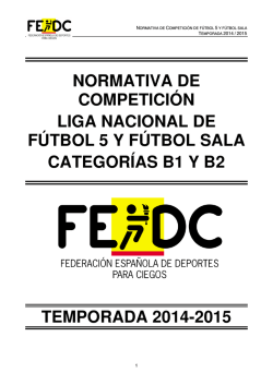 Normativa de competici&oacute;n F&uacute;tbol Sala y F&uacute;tbol 5, 2014-2015