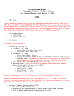 Western District Meeting Wednesday, September 10th, 2014 &ndash; 7:30