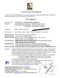 convocatoria kalcho morales apertura 2014