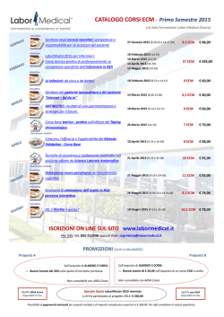 CATALOGO CORSI ECM - Primo Semestre 2015