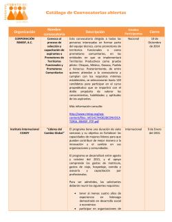 Cat&aacute;logo de Convocatorias abiertas