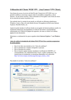 Utilizaci&oacute;n del Cliente WEB VPN - Universidad del Pa&iacute;s Vasco (UPV