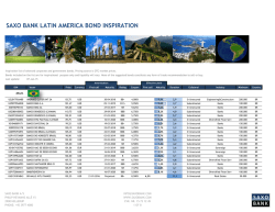 SAXO BANK LATIN AMERICA BOND INSPIRATION