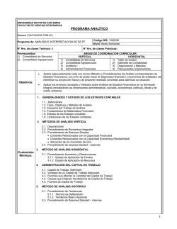 1 PROGRAMA ANAL&Iacute;TICO - Facultad de Ciencias Econ&oacute;micas
