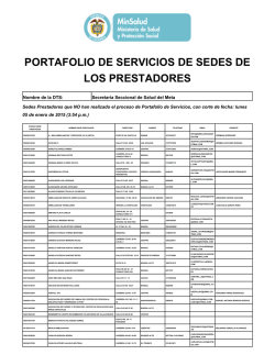 para ver: Prestadores que a 5 de Enero no han realizado Portafolio