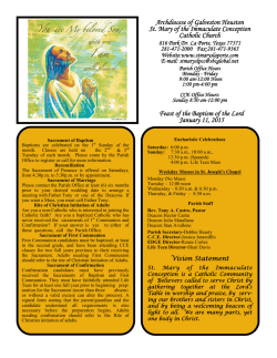 Feast of the Baptism of the Lord January 11, 2015 - St. Mary of the