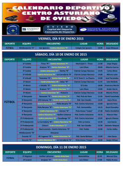 S&Aacute;BADO, D&Iacute;A 10 DE ENERO DE 2015 DOMINGO, D&Iacute;A 11 DE