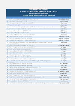 Calendario Aca&eacute;mico A&ntilde;o 2015 - UNTRM