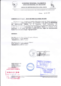 REC{B&sect;DO |l?s I - UGEL Chota